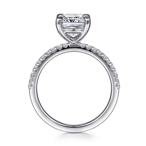 Amata - 14K White Gold Cushion Cut Diamond Engagement Ring