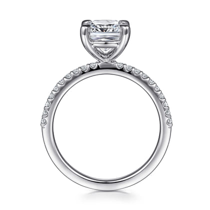 Amata - 14K White Gold Cushion Cut Diamond Engagement Ring