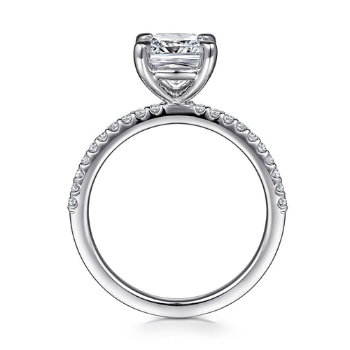 Amata - 14K White Gold Cushion Cut Diamond Engagement Ring - 0.14 ct - Shot 2