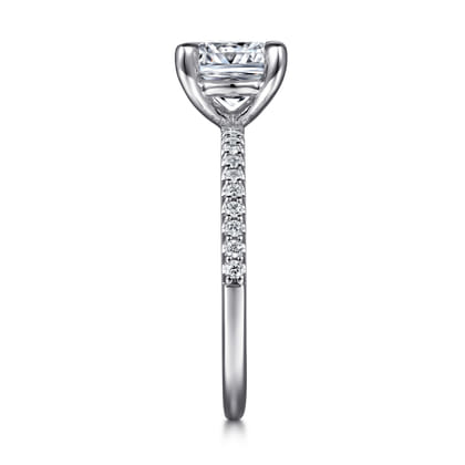 Amata - 14K White Gold Cushion Cut Diamond Engagement Ring