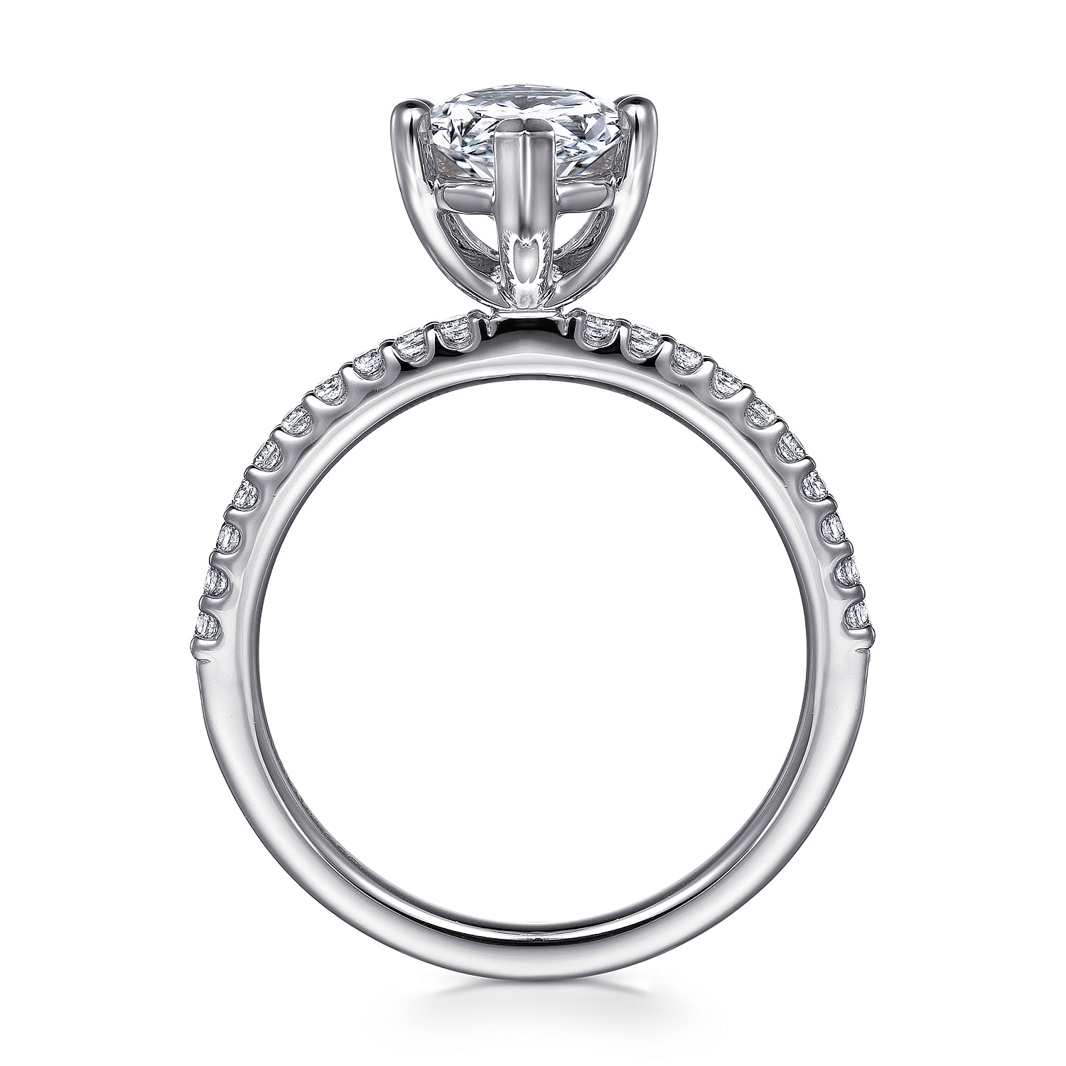 Amata - 14K White Gold Marquise Diamond Engagement Ring