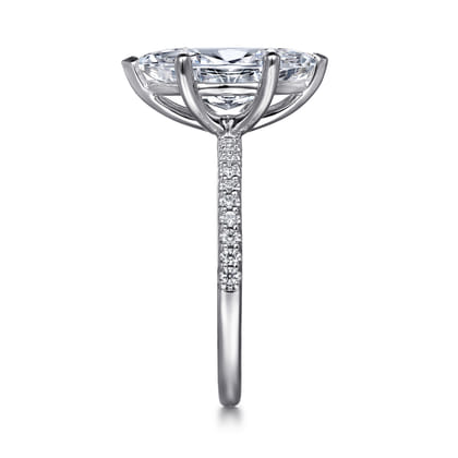Amata - 14K White Gold Marquise Diamond Engagement Ring