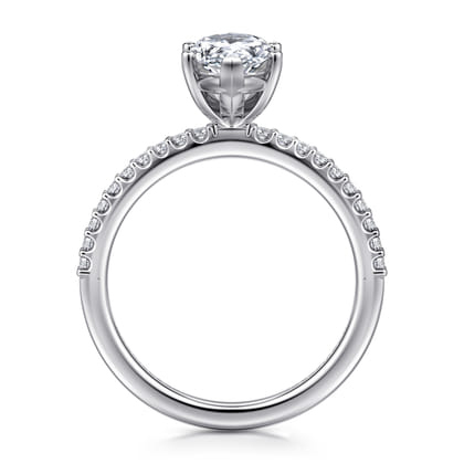 Amata - 14K White Gold Marquise Shape Diamond Engagement Ring