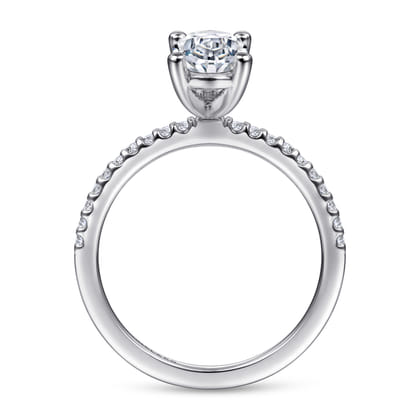 Amata - 14K White Gold Oval Diamond Engagement Ring