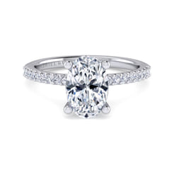 Amata - 14K White Gold Oval Diamond Engagement Ring