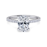 Amata - 14K White Gold Oval Diamond Engagement Ring