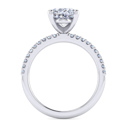 Amata - 14K White Gold Oval Diamond Engagement Ring