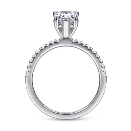Amata - 14K White Gold Pear Shape Diamond Engagement Ring