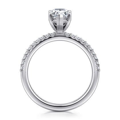 Amata - 14K White Gold Pear Shape Diamond Engagement Ring