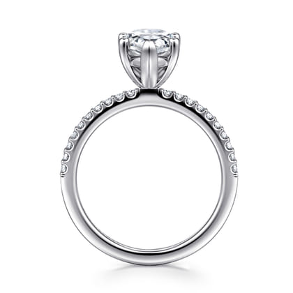 Amata - 14K White Gold Pear Shape Diamond Engagement Ring