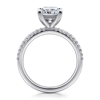 Amata - 14K White Gold Princess Cut Diamond Engagement Ring