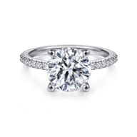 Amata - 14K White Gold Round Diamond Engagement Ring