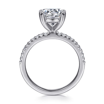Amata - 14K White Gold Round Diamond Engagement Ring