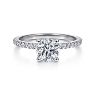Amata - 14K White Gold Round Diamond Engagement Ring