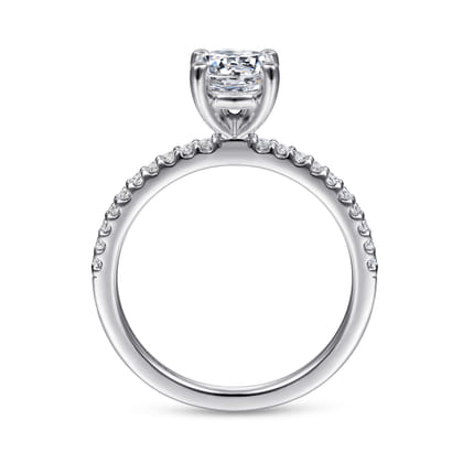 Amata - 14K White Gold Round Diamond Engagement Ring
