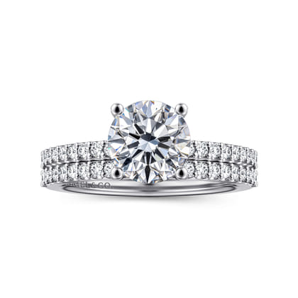 Amata - 14K White Gold Round Diamond Engagement Ring
