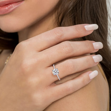 Amata - 14K White Gold Round Diamond Engagement Ring