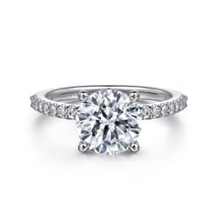 Amata - 14K White Gold Round Diamond Engagement Ring