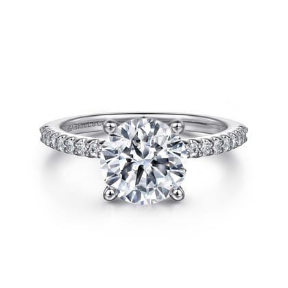 Amata - 14K White Gold Round Diamond Engagement Ring