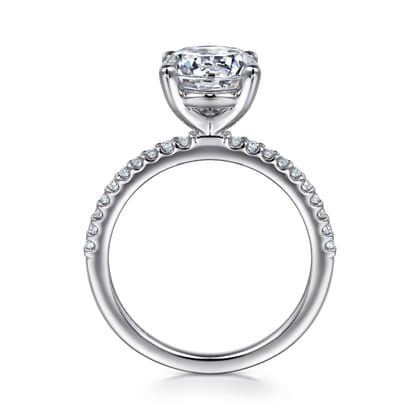 Amata - 14K White Gold Round Diamond Engagement Ring