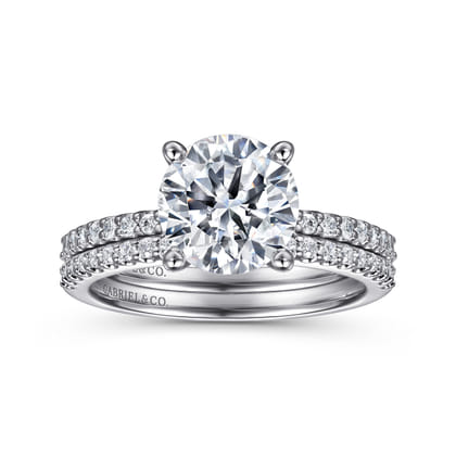 Amata - 14K White Gold Round Diamond Engagement Ring