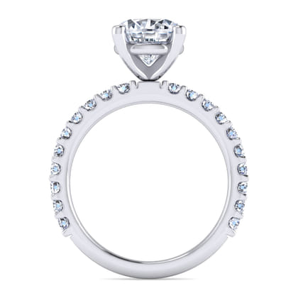 Amata - 14K White Gold Round Diamond Engagement Ring