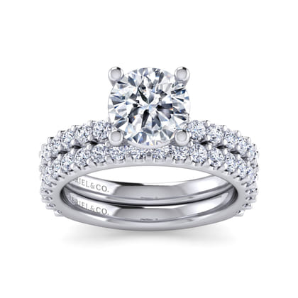Amata - 14K White Gold Round Diamond Engagement Ring