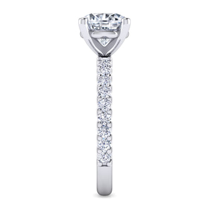 Amata - 14K White Gold Round Diamond Engagement Ring