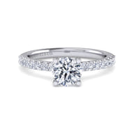 Amata - 14K White Gold Round Diamond Engagement Ring