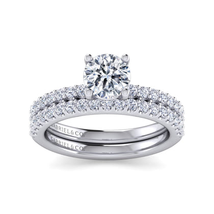 Amata - 14K White Gold Round Diamond Engagement Ring