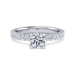 Amata - 14K White Gold Round Diamond Engagement Ring