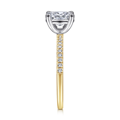 Amata - 14K White and Yellow Gold Oval Diamond Engagement Ring