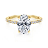 Amata - 14K Yellow Gold Diamond Engagement Ring with 14K Yellow Gold Head