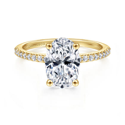 Amata - 14K Yellow Gold Diamond Engagement Ring with 14K Yellow Gold Head