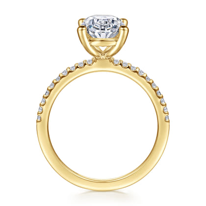 Amata - 14K Yellow Gold Diamond Engagement Ring with 14K Yellow Gold Head