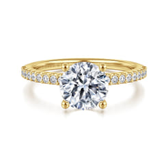 Amata - 14K Yellow Gold Diamond Engagement Ring with 14K Yellow Gold Head