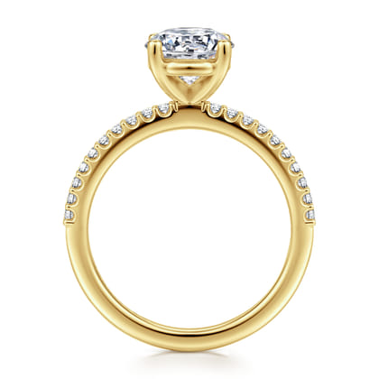 Amata - 14K Yellow Gold Diamond Engagement Ring with 14K Yellow Gold Head
