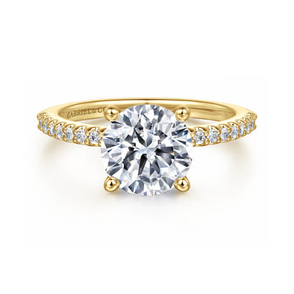 Amata - 14K Yellow Gold Diamond Engagement Ring with 14K Yellow Gold Head