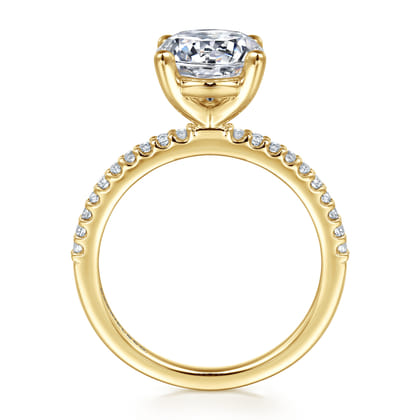 Amata - 14K Yellow Gold Diamond Engagement Ring with 14K Yellow Gold Head