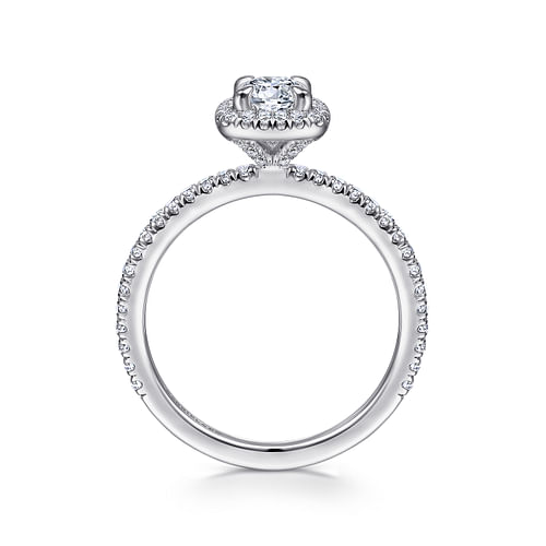 Amaya - 14K White Gold Round Halo Diamond Engagement Ring - 0.34 ct - Shot 2
