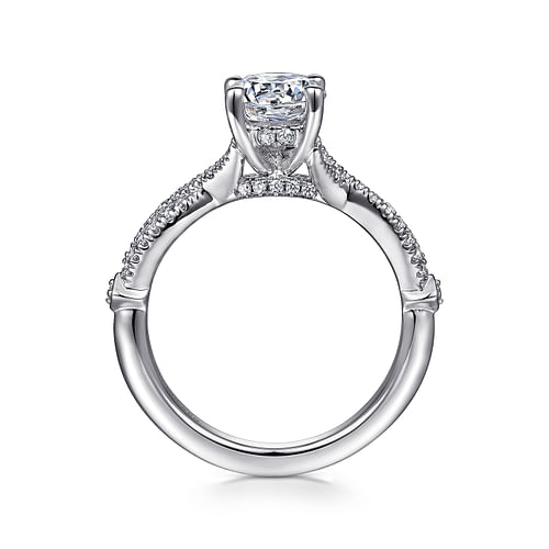 Amber - 14K White Gold Round Diamond Engagement Ring - 0.23 ct - Shot 2