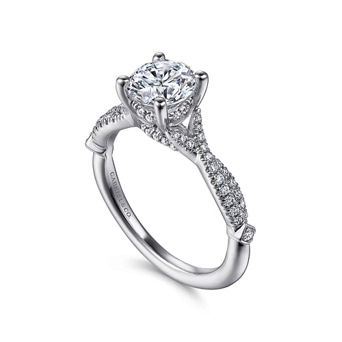 Amber - 14K White Gold Round Diamond Engagement Ring - 0.23 ct - Shot 3