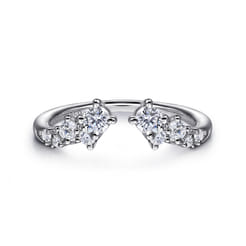 Ambra - 14K White Gold Open Diamond Anniversary Ring