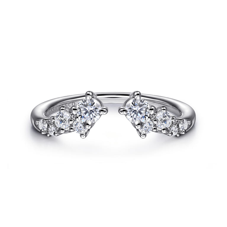 Open Ring Wedding Ring in 14k White Gold with Round Natural Diamond at Gabriel & Co. - Shot 1
