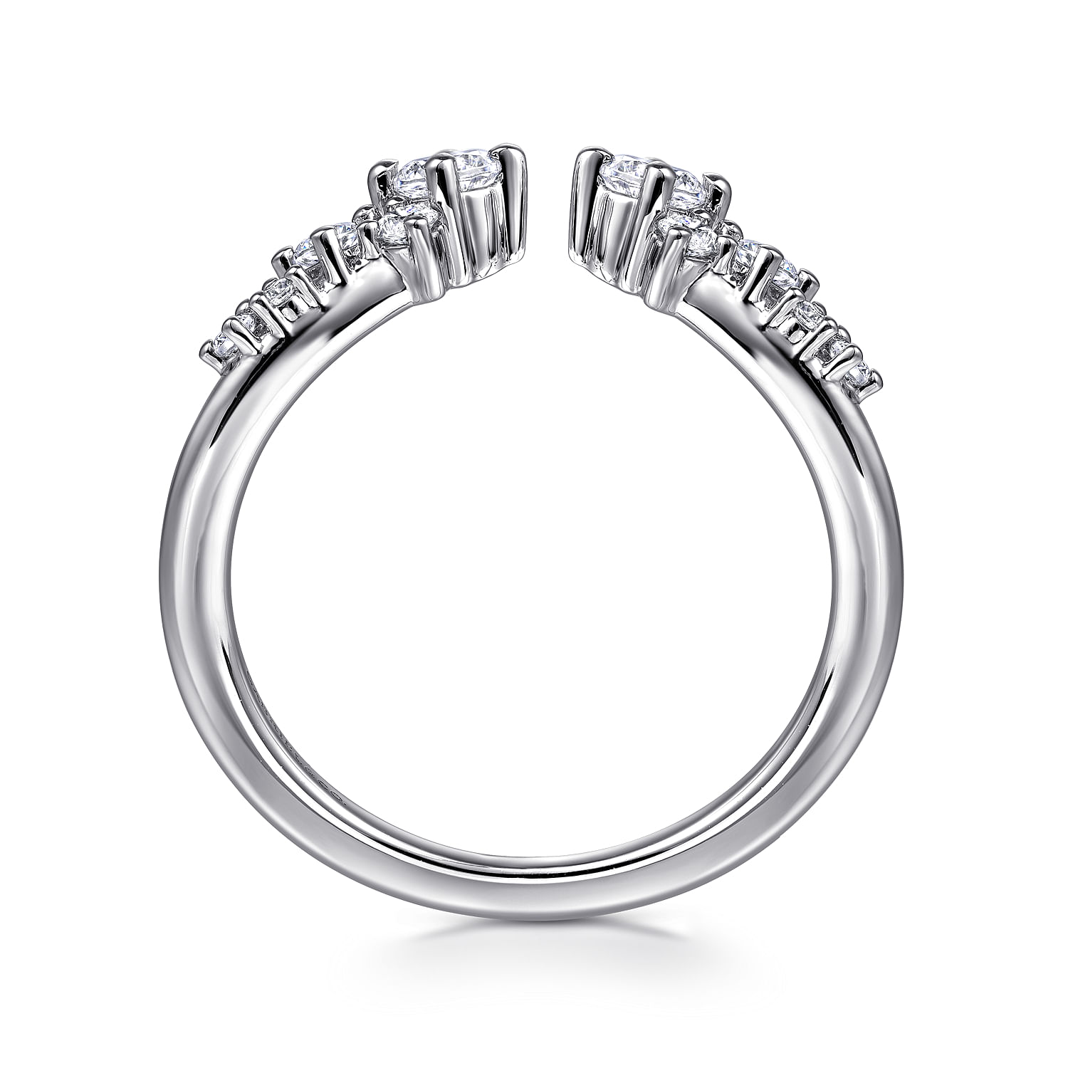 Ambra - 14K White Gold Open Diamond Anniversary Ring
