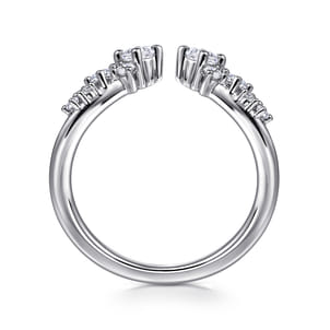 Ambra - 14K White Gold Open Diamond Anniversary Ring