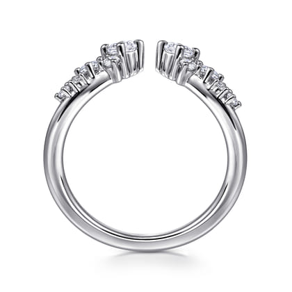 Ambra - 14K White Gold Open Diamond Anniversary Ring