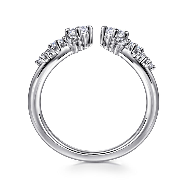 Open Ring Wedding Ring in 14k White Gold with Round Natural Diamond at Gabriel & Co. - Shot 2