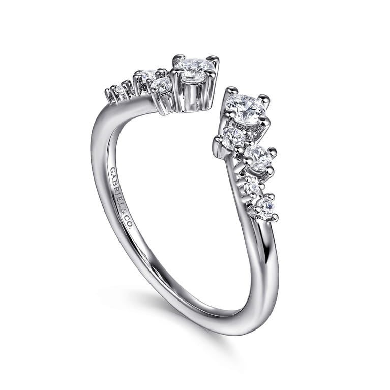 Open Ring Wedding Ring in 14k White Gold with Round Natural Diamond at Gabriel & Co. - Shot 3