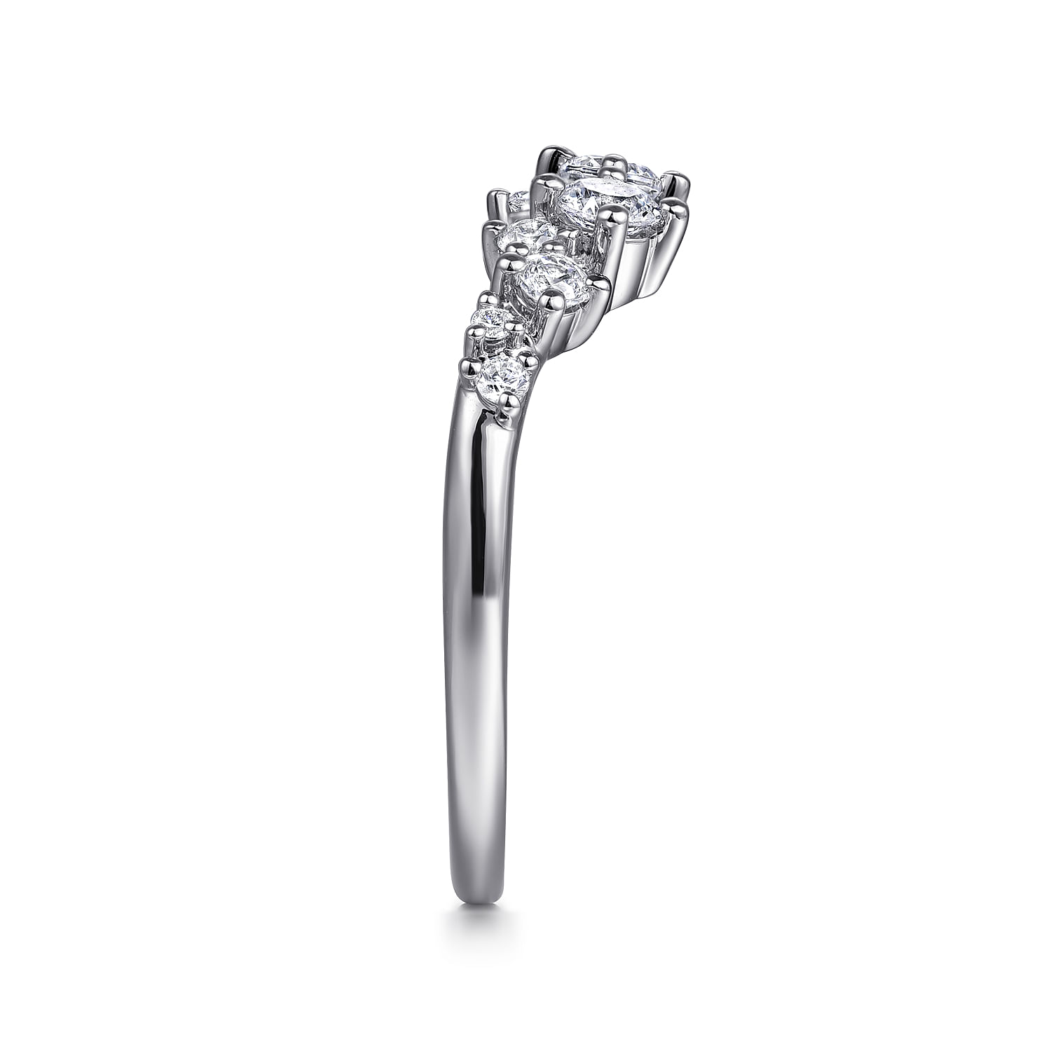 Ambra - 14K White Gold Open Diamond Anniversary Ring